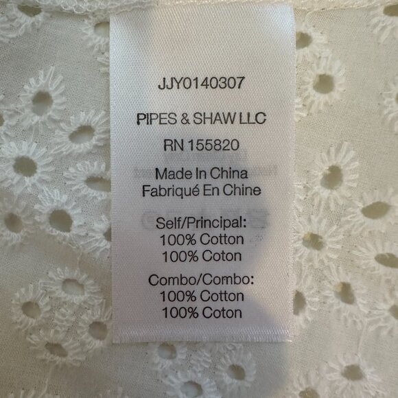 NWT VERONICA BEARD JEANS Women's Mauna Short-Sleeve Eyelet Cotton Tee Size M - Picture 12 of 12